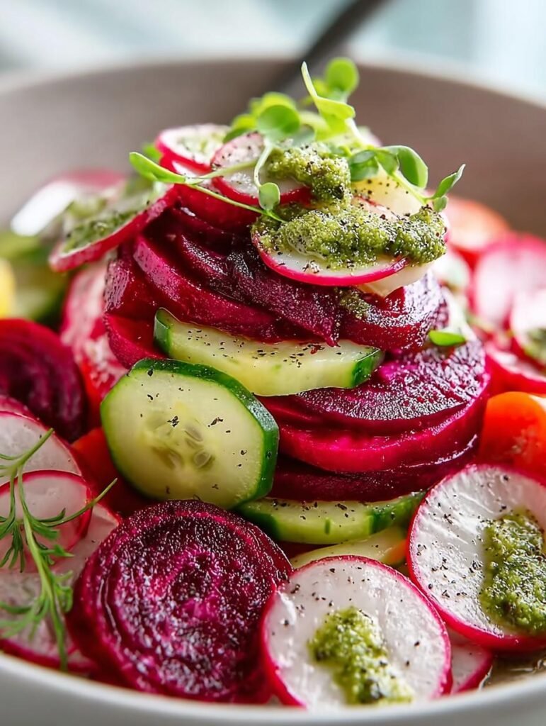 Beet Cucumber Radish Salad