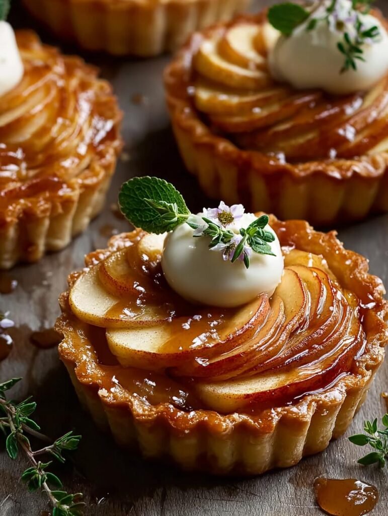 Brie Bourbon Apple Tarts