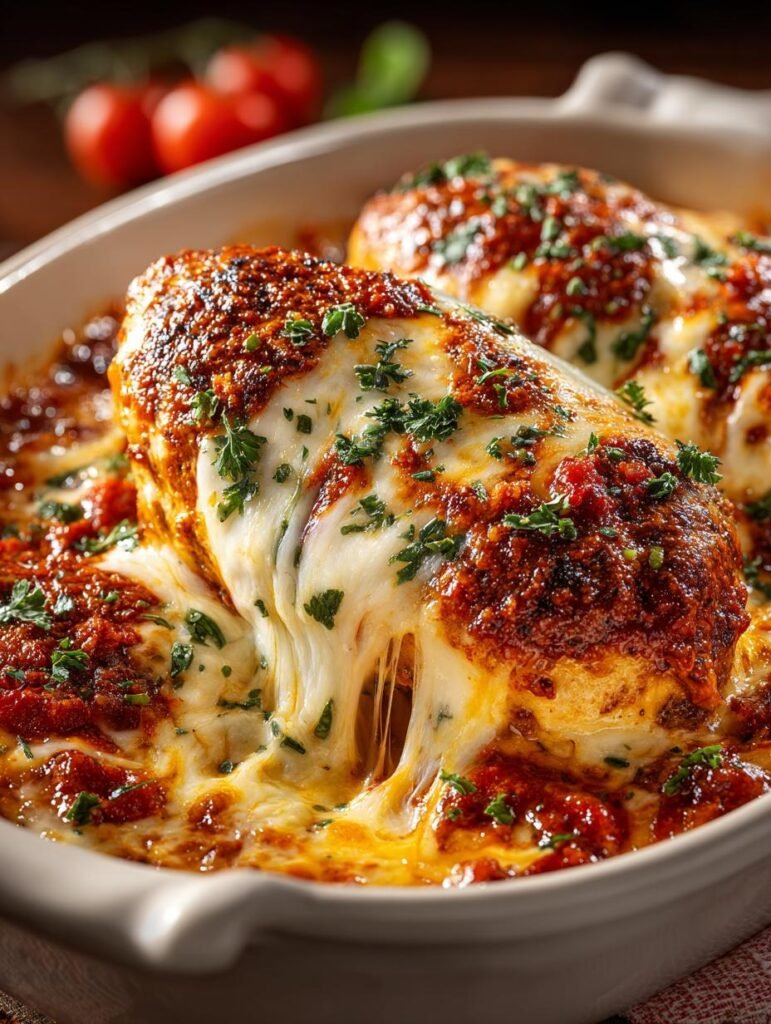 Cheesy Mozzarella Chicken Bake