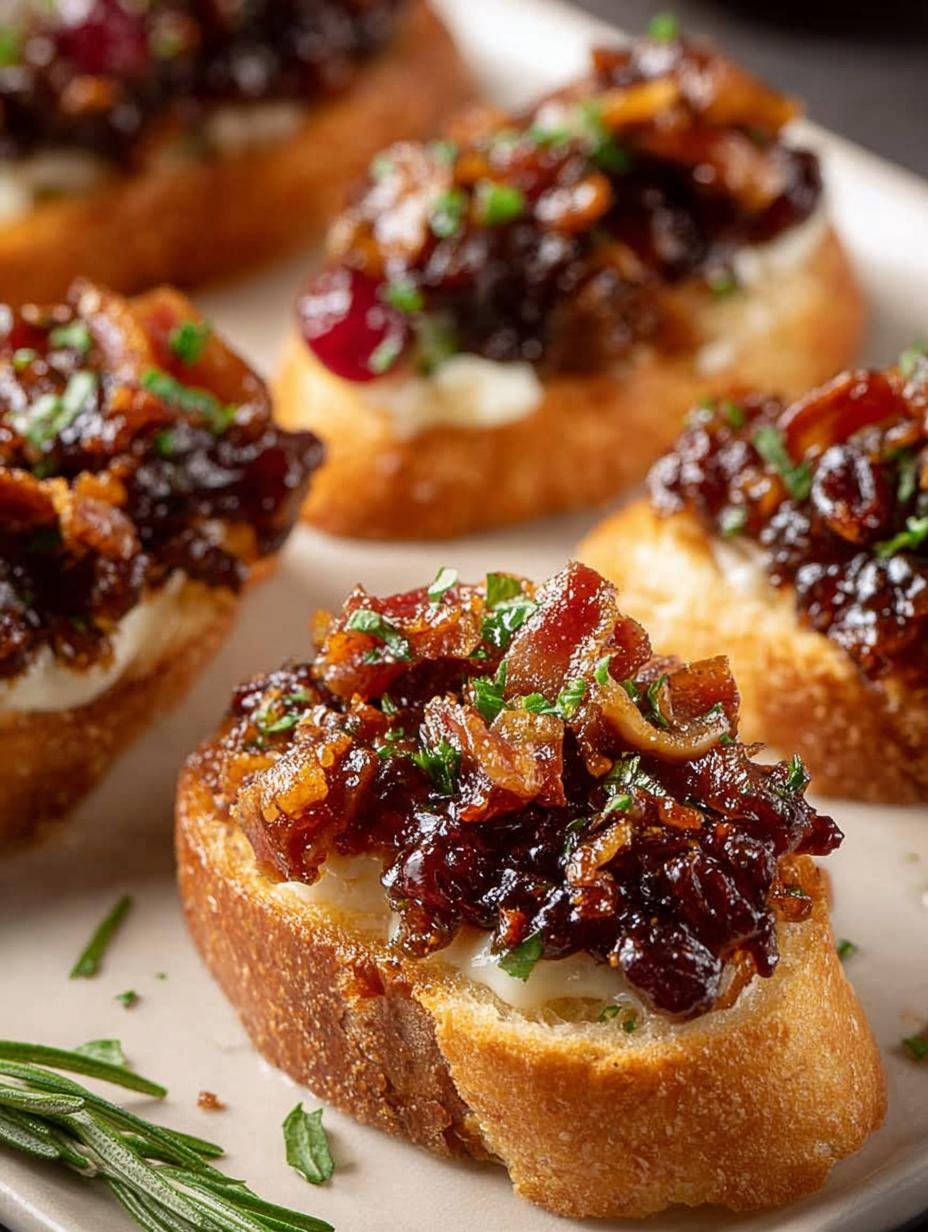 Cranberry Bacon Jam Crostini: 7 Irresistible Bites 1 Cranberry Bacon Jam Crostini
