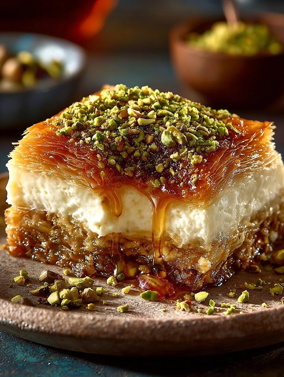 Honey Pistachio Baklava Cheesecake: 12 Layers of Delight - Honey Pistachio Baklava Cheesecake - additional detail