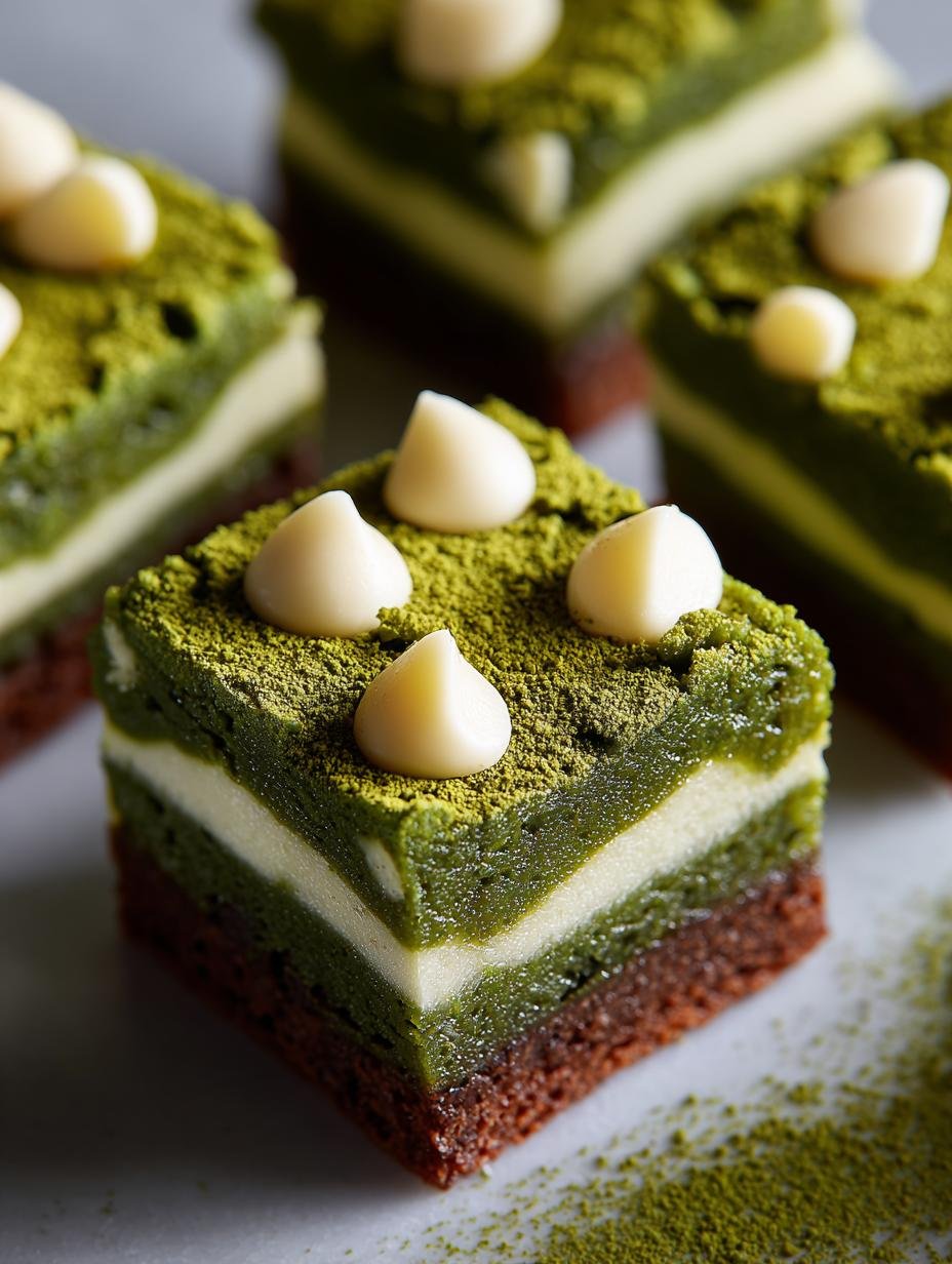 Delicious Matcha White Chocolate Brownies Recipe - Matcha White Chocolate Brownies - main visual representation