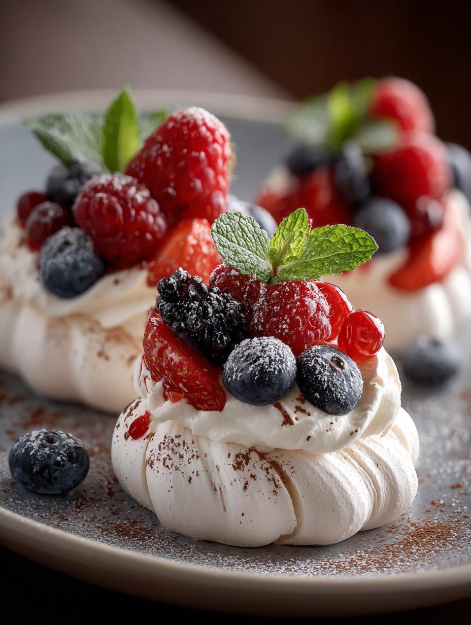 Mini Berry Pavlovas: 6 Irresistible Bite-Sized Desserts 2 Mini Berry Pavlovas: 6 Irresistible Bite-Sized Desserts - Mini Berry Pavlovas - main visual representation