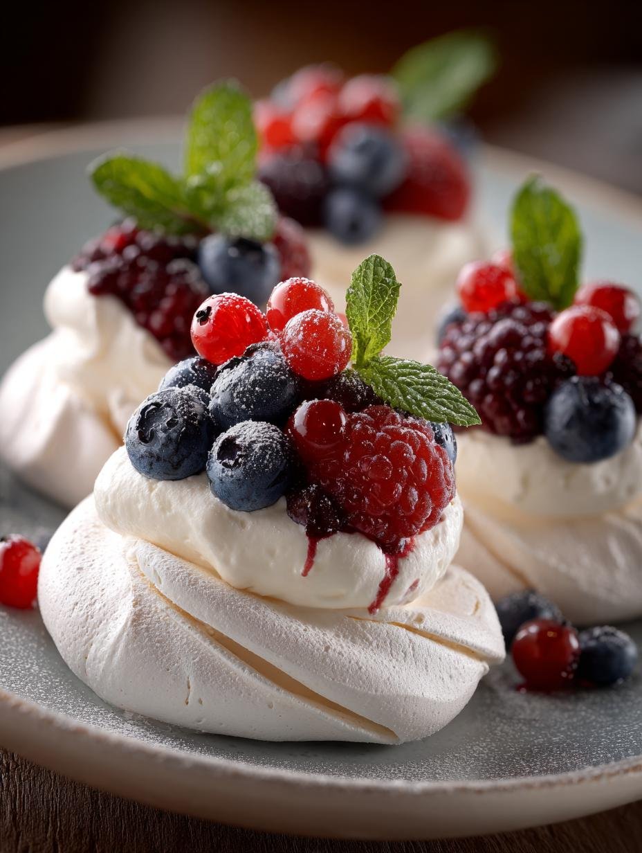 Mini Berry Pavlovas: 6 Irresistible Bite-Sized Desserts 3 Mini Berry Pavlovas: 6 Irresistible Bite-Sized Desserts - Mini Berry Pavlovas - additional detail