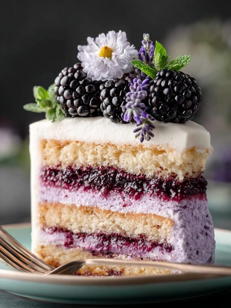 Moist Blackberry Lavender Cake