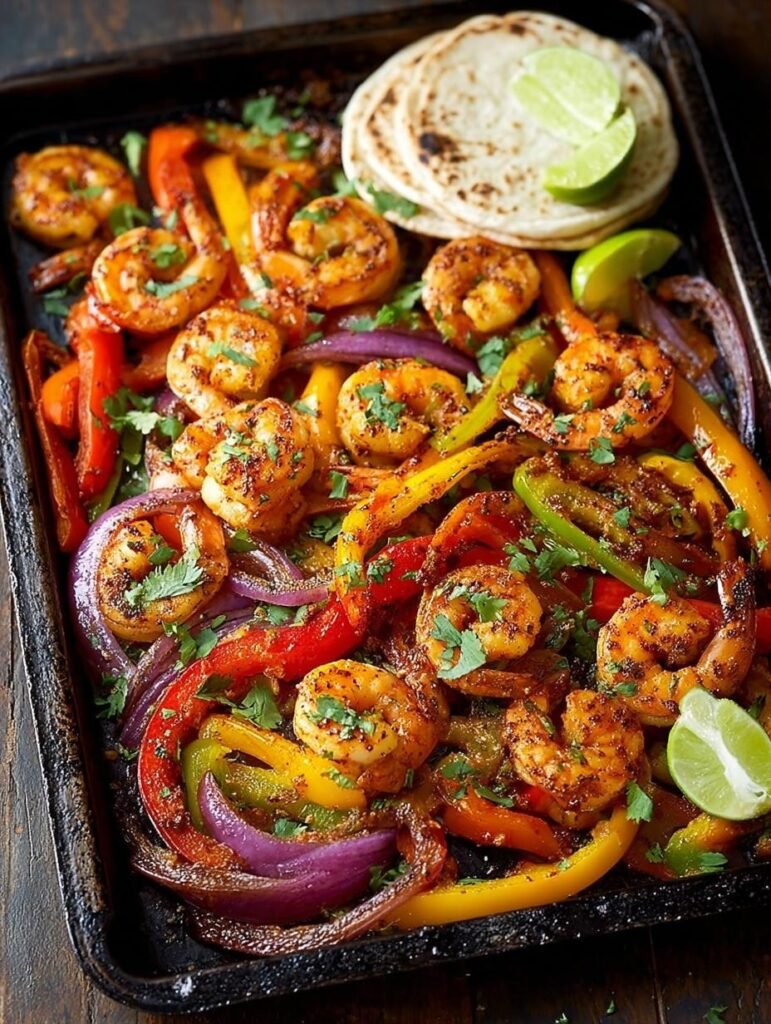 Sheet Pan Shrimp Fajitas