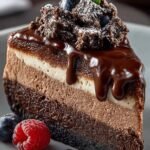 Indulge in 3 Layers of Triple Chocolate Cheesecake 4 Triple Chocolate Cheesecake
