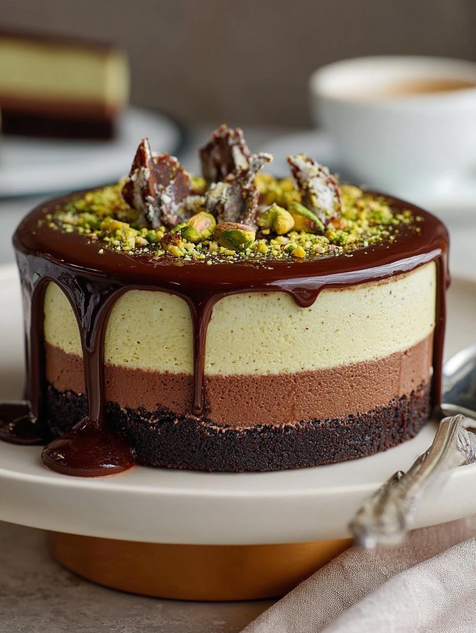 Bake Chocolate Pistachio Cheesecake: A Decadent Delight - Bake Chocolate Pistachio Cheesecake - main visual representation