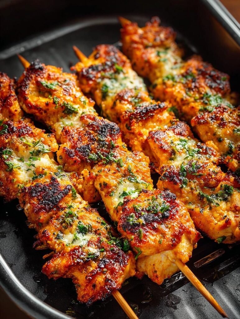 Garlic Parmesan Chicken Skewers