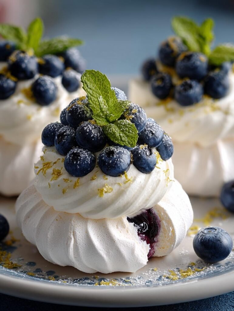 Mini Lemon Blueberry Pavlovas