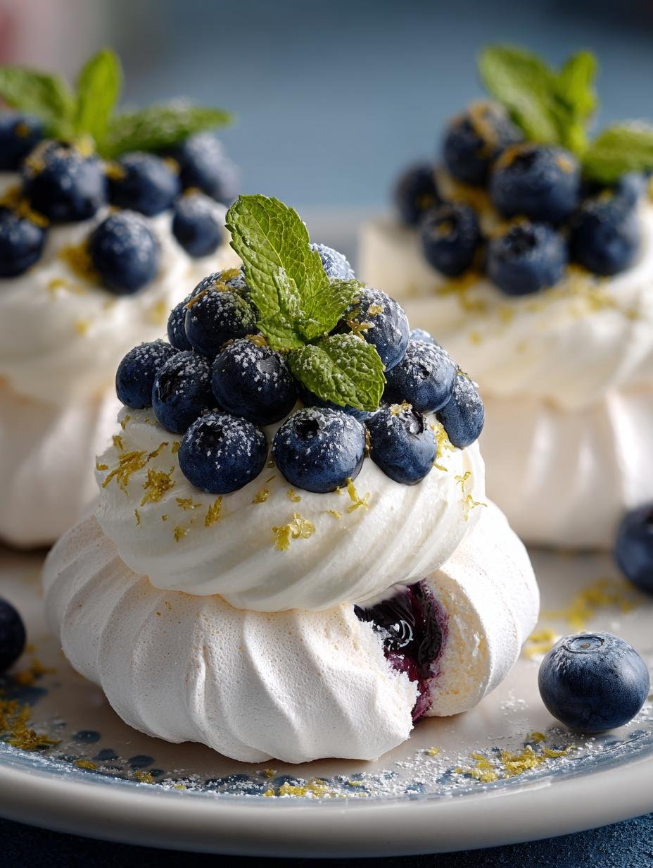 Mini Lemon Blueberry Pavlovas