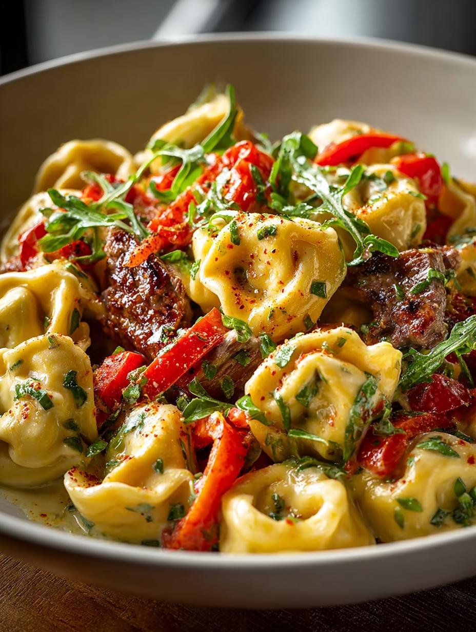 One Pan Cheesesteak Tortellini: A Comforting Delight - One Pan Cheesesteak Tortellini - main visual representation
