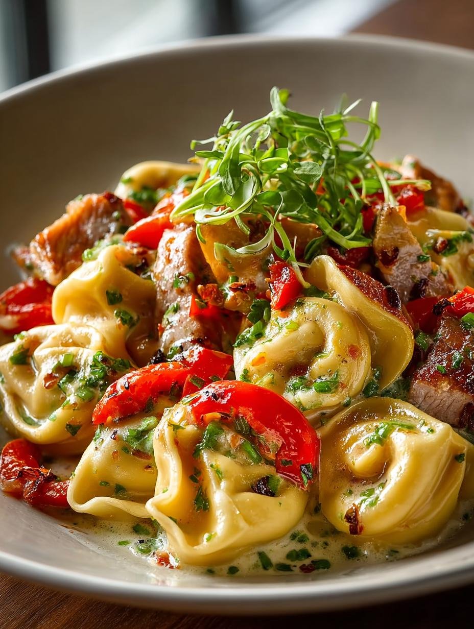 One Pan Cheesesteak Tortellini