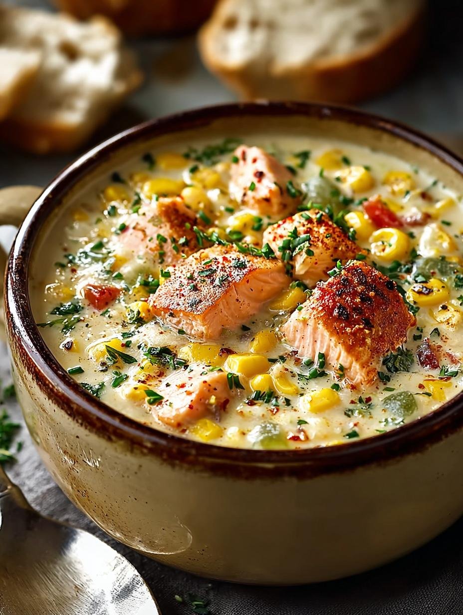 Salmon Corn Chowder: 6 Comforting Ingredients to Savor 3 Salmon Corn Chowder: 6 Comforting Ingredients to Savor - Salmon Corn Chowder - additional detail