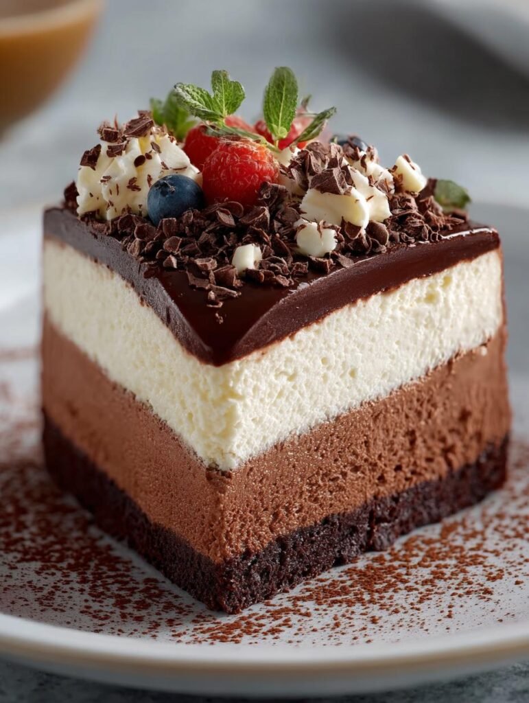 Triple Chocolate Mousse Cake