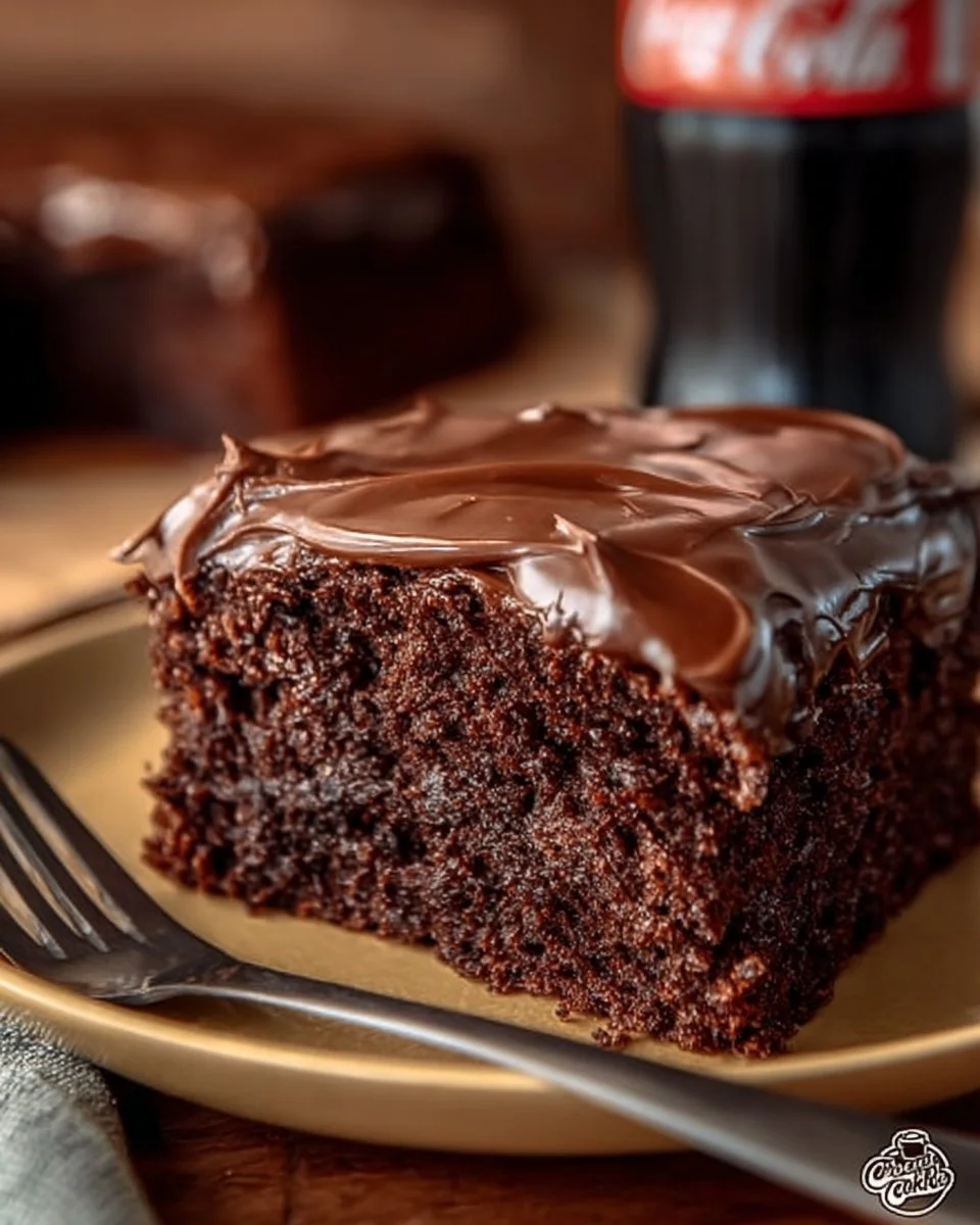 Cracker Barrel Coca-Cola Chocolate Cake 1 Delicious Cracker Barrel Coca-Cola Chocolate Cake topped with chocolate frosting