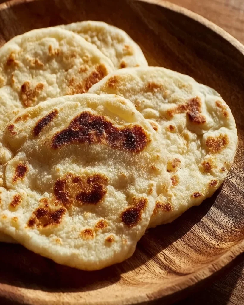 Two ingredient cottage cheese flatbread garnished with herbs