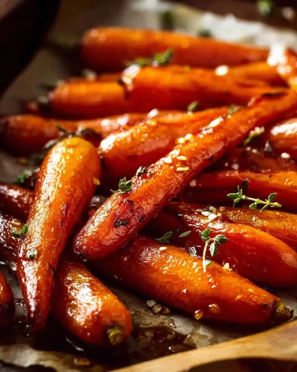 Bowl of delicious brown sugar glazed carrots seasoned with herbs