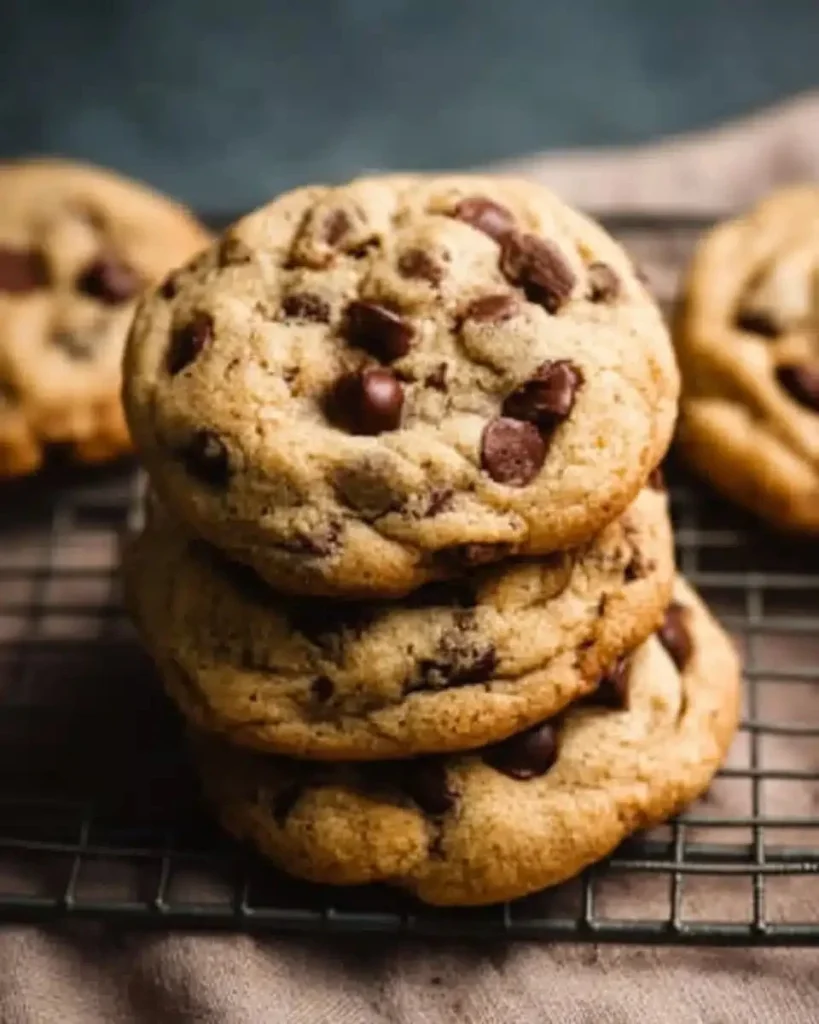 Delicious chewy chocolate chip cookies on a plate