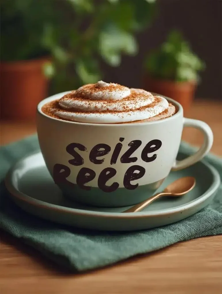 A warm mug of cinnamon brown sugar coffee on a cozy morning table