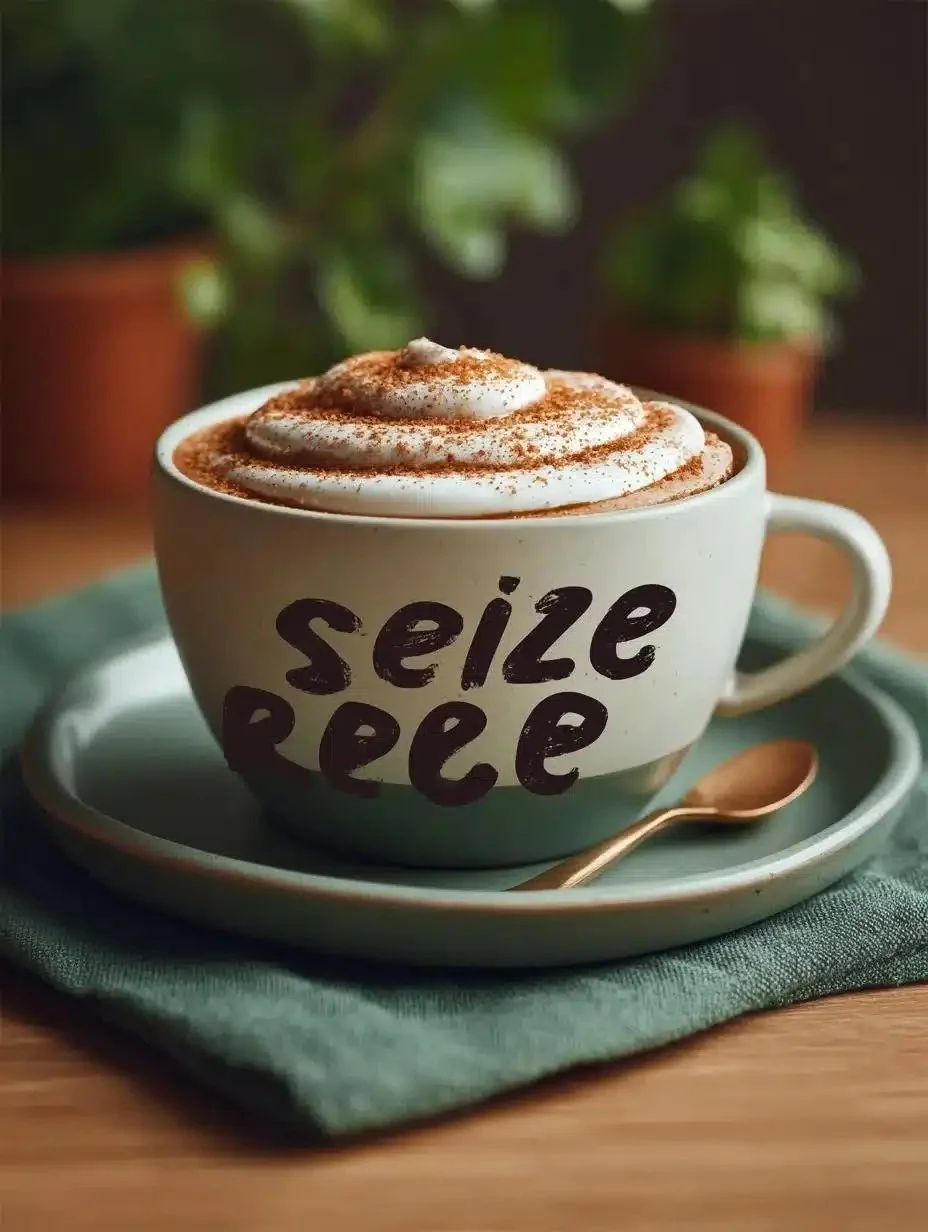 A warm mug of cinnamon brown sugar coffee on a cozy morning table