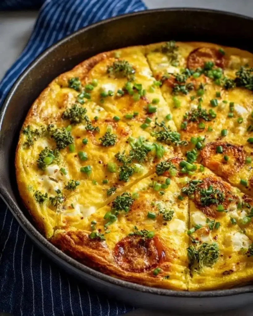 Classic frittata with vegetables and eggs, perfect for breakfast or brunch