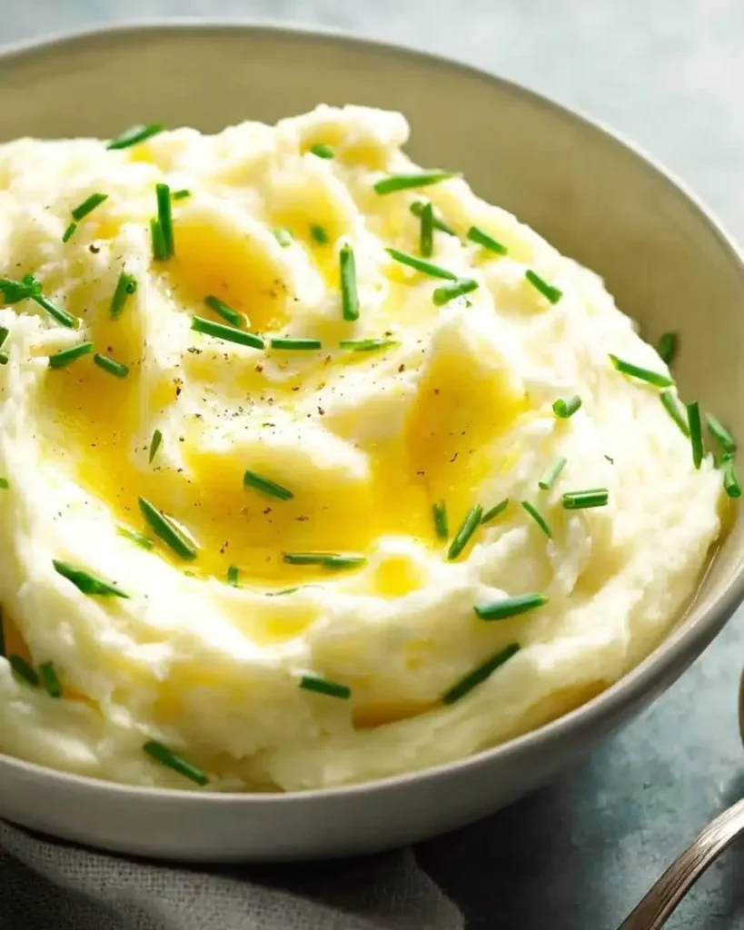 Creamy mashed potato dish with a buttery texture served in a bowl