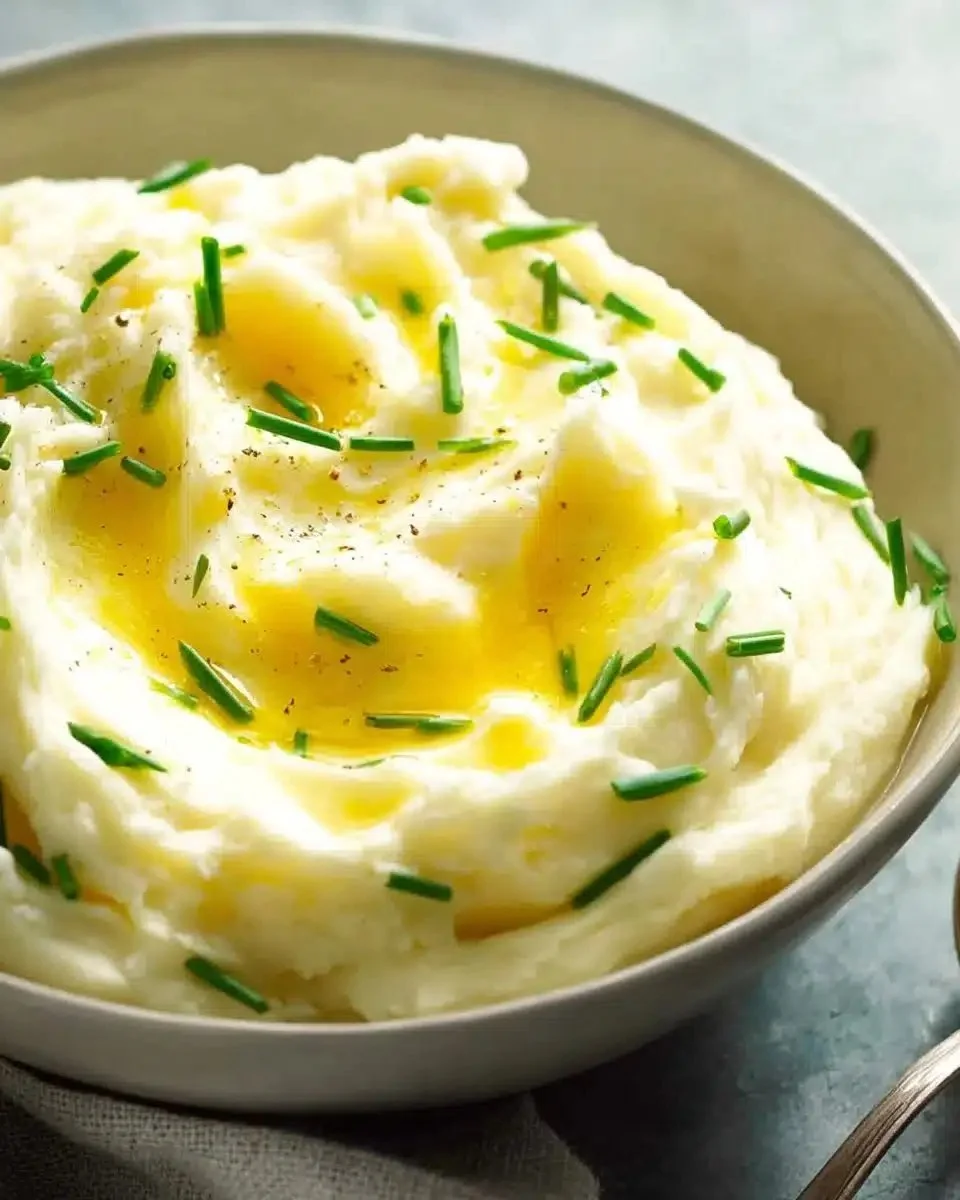 Creamy mashed potato dish with a buttery texture served in a bowl