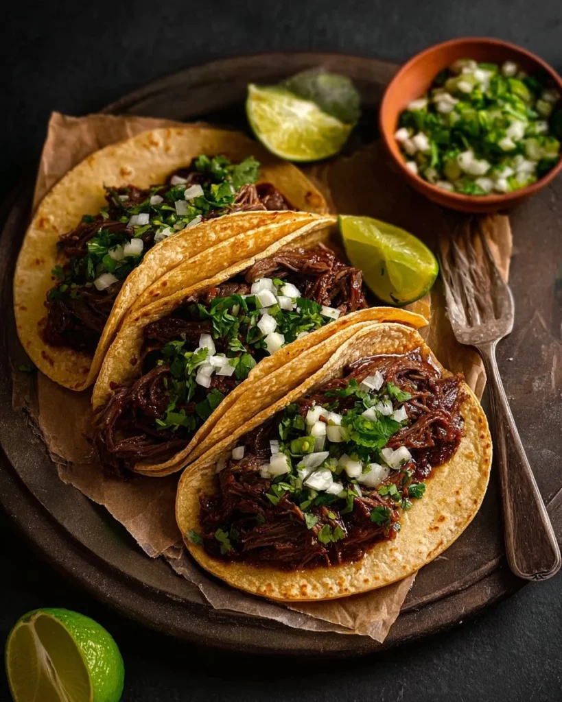 Crockpot Chipotle Honey Pot Roast Tacos topped with fresh ingredients
