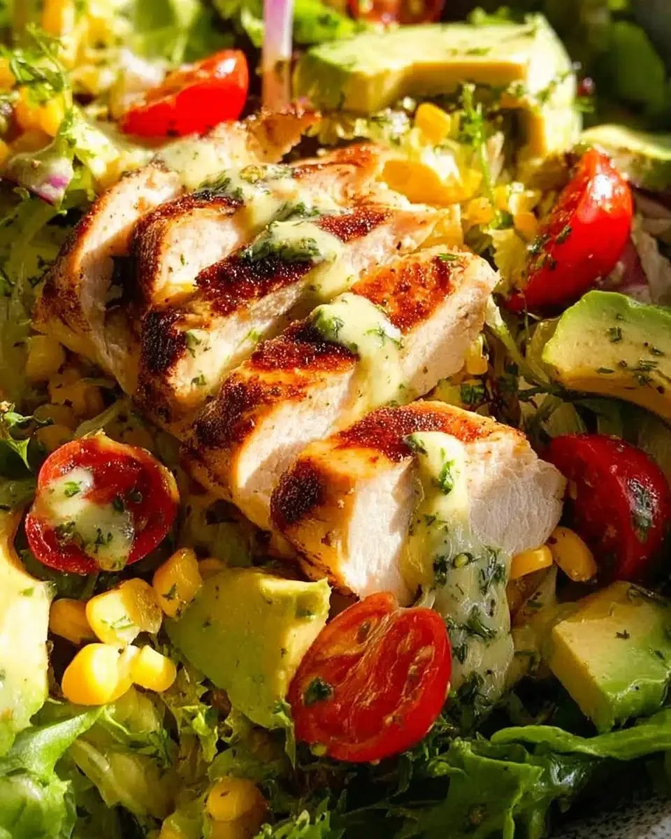 Bright and delicious Lemon Chicken Salad served in a bowl