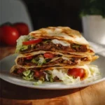 Paleo Crunch Wrap Supreme made with fresh vegetables and healthy ingredients