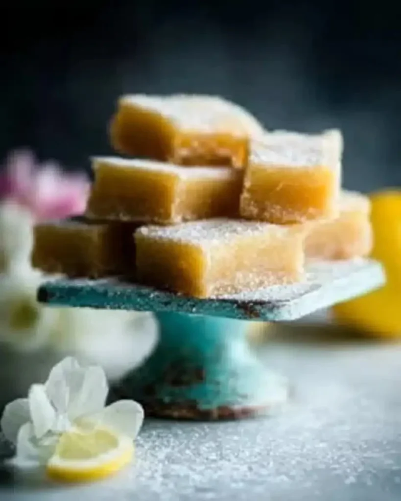 Delicious lemon bars with tangy shortbread crust, perfect for dessert lovers.