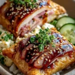 Flaky puff pastry grilled cheese sandwich with melted cheese and golden crust