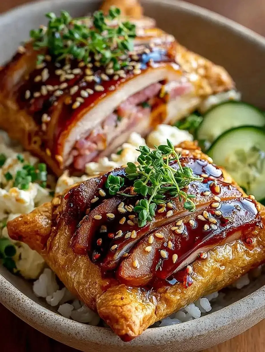 Flaky puff pastry grilled cheese sandwich with melted cheese and golden crust