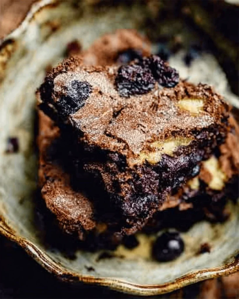 Delicious homemade pantry cocoa brownies on a plate