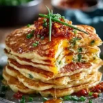 Savory dinner pancakes served with chili butter, a delicious dinner recipe.