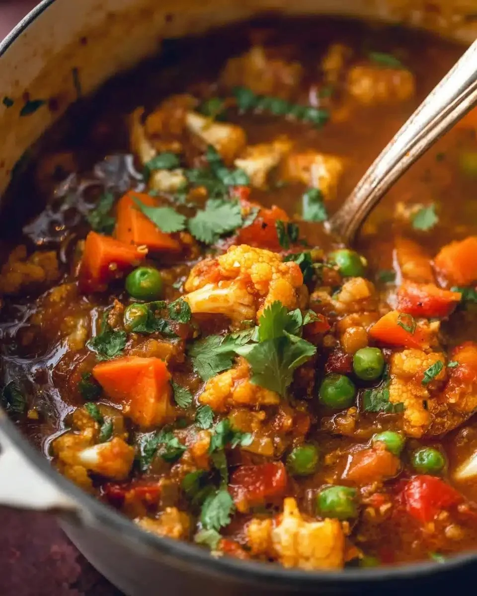 Vegetable Curry — Easy, Flavorful Weeknight Recipe 1 Colorful vegetable curry served with rice in a bowl