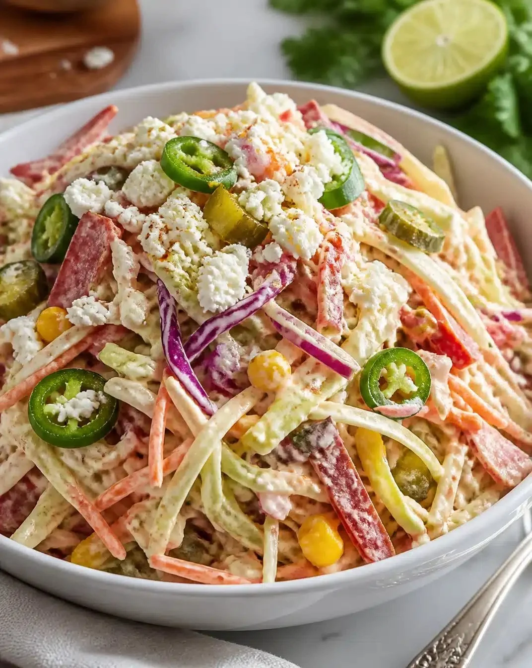 Cilantro-Lime Street Slaw with vibrant colors and fresh ingredients