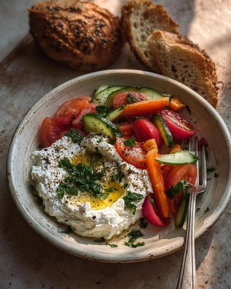 Creamy Labneh with Fresh Vegetables