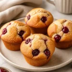 Delicious homemade cherry muffins fresh out of the oven